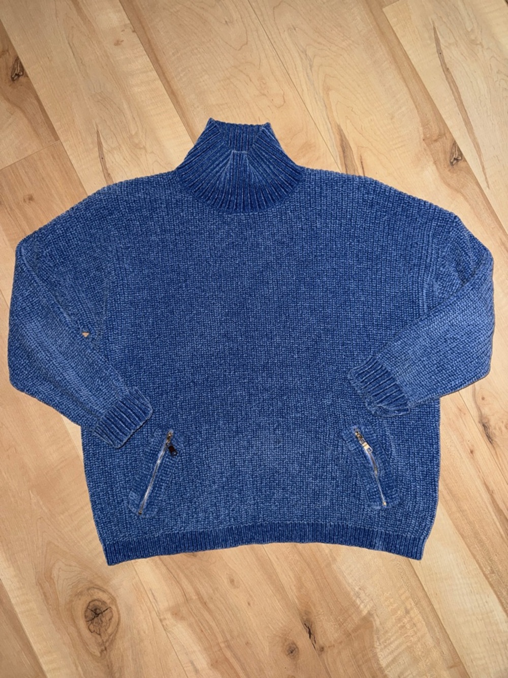 Elena Wang Zip Detail Pocket Sweater, Size Large